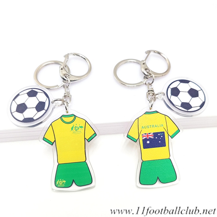 Nouveau Porte-clés Foot Coupe Du Monde 2022 Australie Jaune/Vert