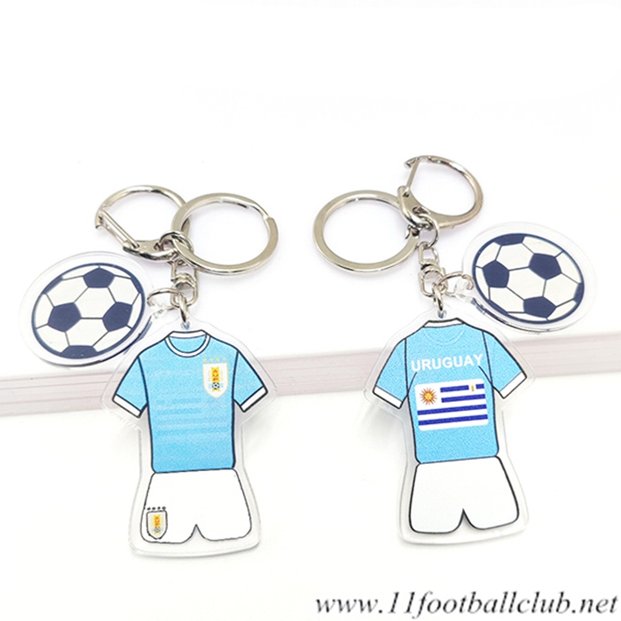 Nouveau Porte-clés Foot Coupe Du Monde 2022 Uruguay Bleu Clair