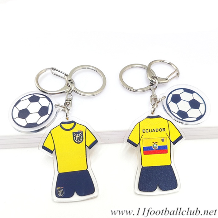 Nouveau Porte-clés Foot Coupe Du Monde 2022 Equateur Jaune