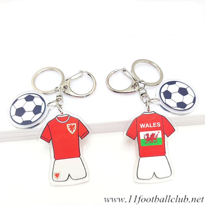 Nouveau Porte-clés Foot Coupe Du Monde 2022 Pays de Galles Rouge