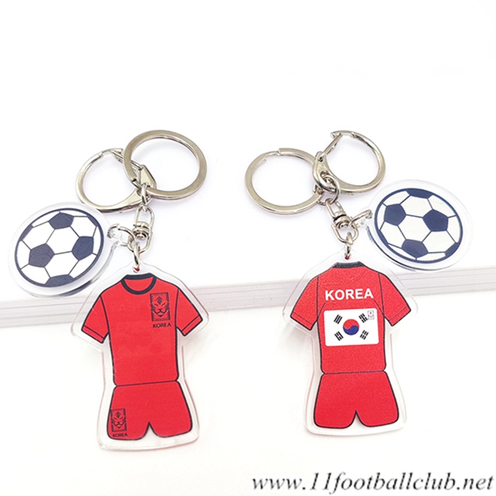 Nouveau Porte-clés Foot Coupe Du Monde 2022 Corée du Sud Rouge