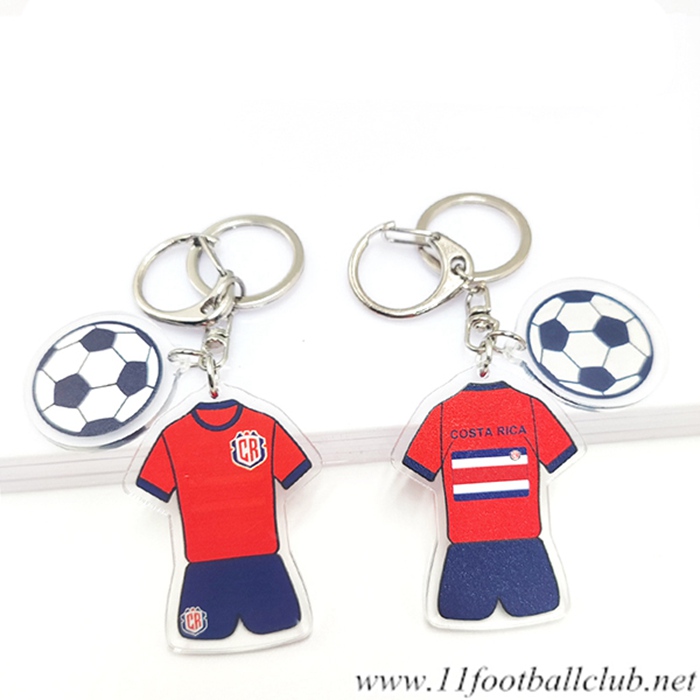 Nouveau Porte-clés Foot Coupe Du Monde 2022 Costa Rica Rouge/Bleu