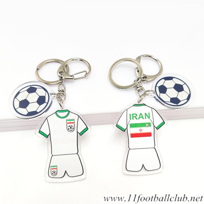 Nouveau Porte-clés Foot Coupe Du Monde 2022 L'Iran Blanc