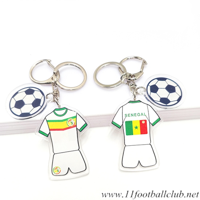 Nouveau Porte-clés Foot Coupe Du Monde 2022 Sénégal Blanc