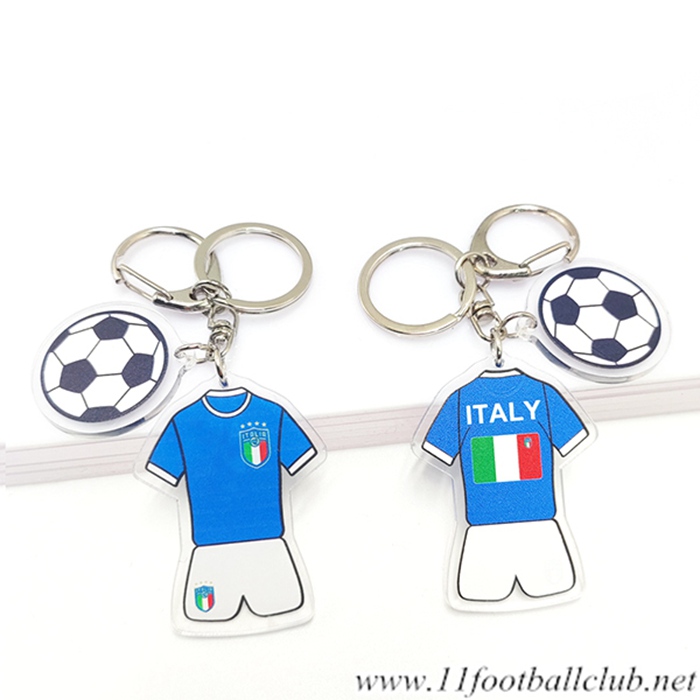 Nouveau Porte-clés Foot Coupe Du Monde Italie Bleu