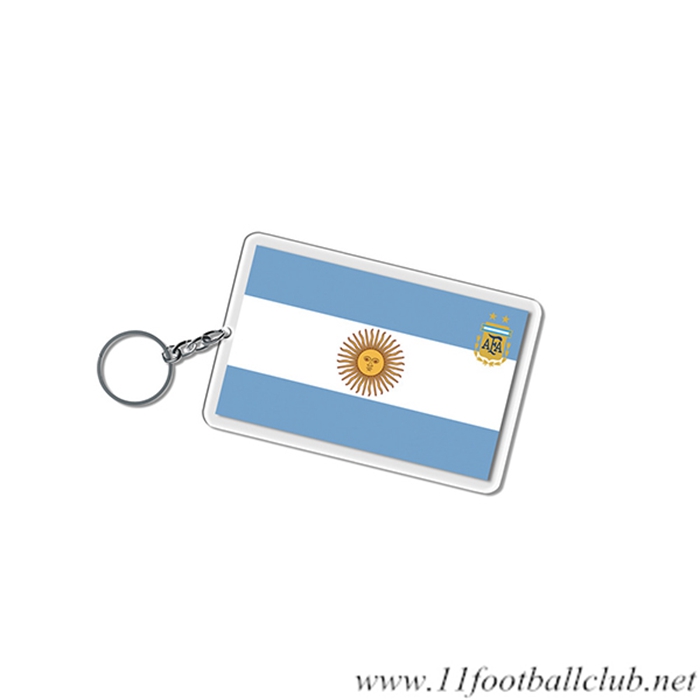 Nouveau Porte-clés Carré Coupe Du Monde 2022 Argentin Bleu Clair