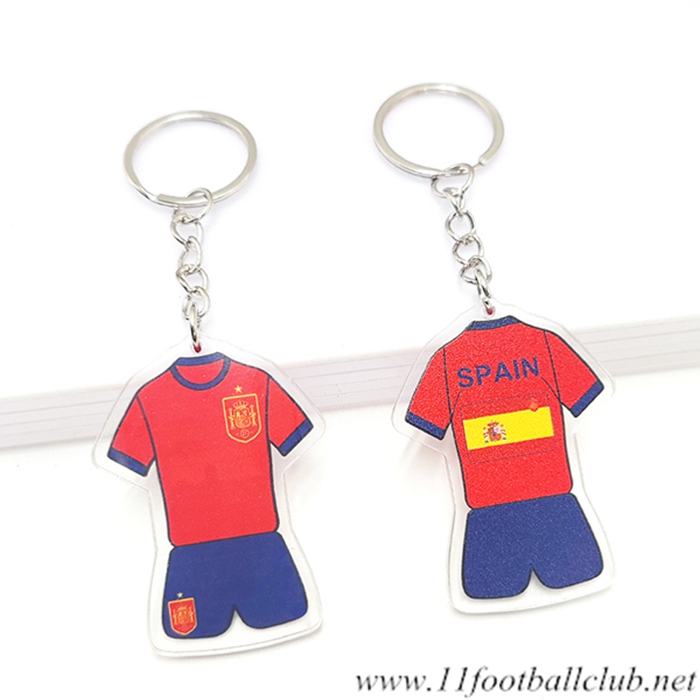 Nouveau Porte-clés Coupe Du Monde 2022 Espagne Rouge