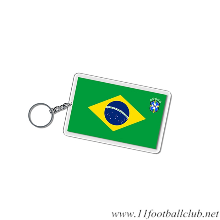 Nouveau Porte-clés Carré Coupe Du Monde 2022 Bresil Vert