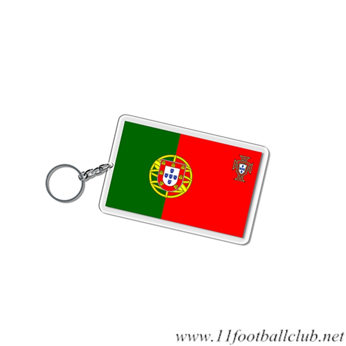 Nouveau Porte-clés Carré Coupe Du Monde 2022 Portugal Vert/Rouge