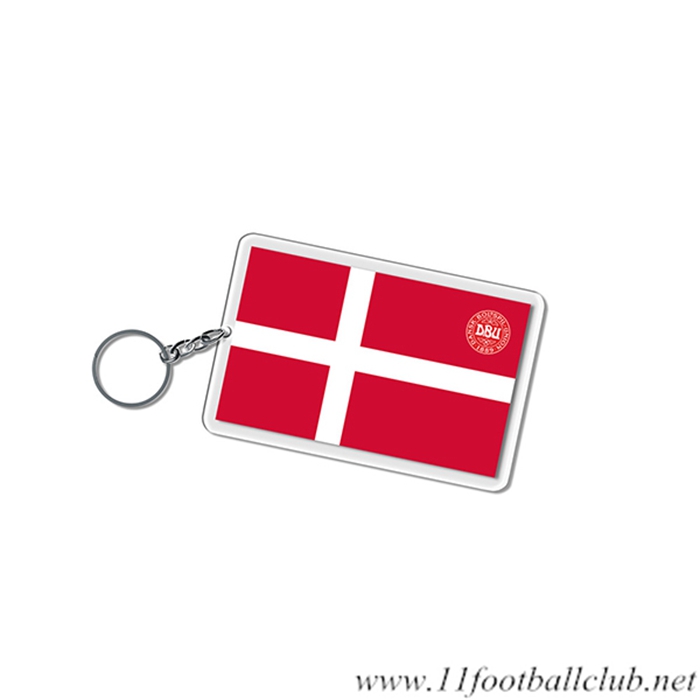 Nouveau Porte-clés Carré Coupe Du Monde 2022 Danemark Rouge/Blanc