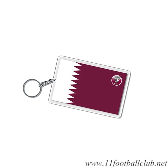 Nouveau Porte-clés Carré Coupe Du Monde 2022 Qatar Blanc/Brune