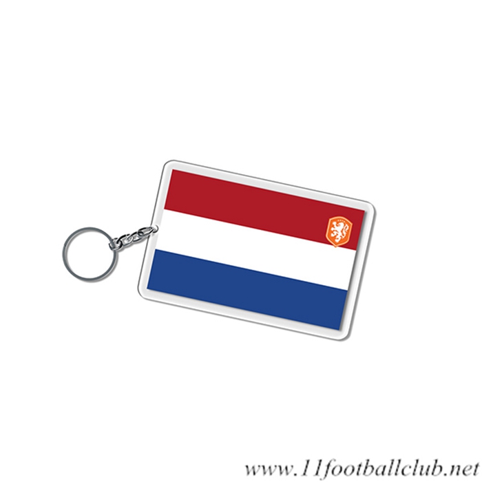 Nouveau Porte-clés Carré Coupe Du Monde 2022 Pays-Bas Rouge/Blanc/Bleu