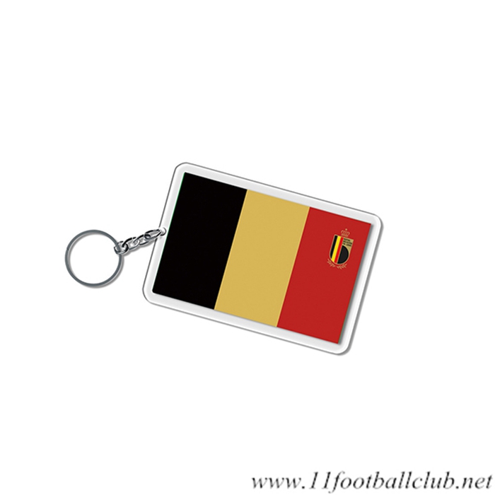 Nouveau Porte-clés Carré Coupe Du Monde 2022 Belgique Noir/Jaune/Rouge