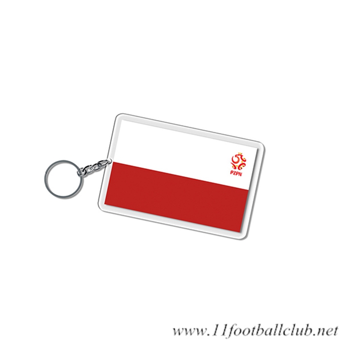 Nouveau Porte-clés Carré Coupe Du Monde 2022 Pologne Blanc/Rouge