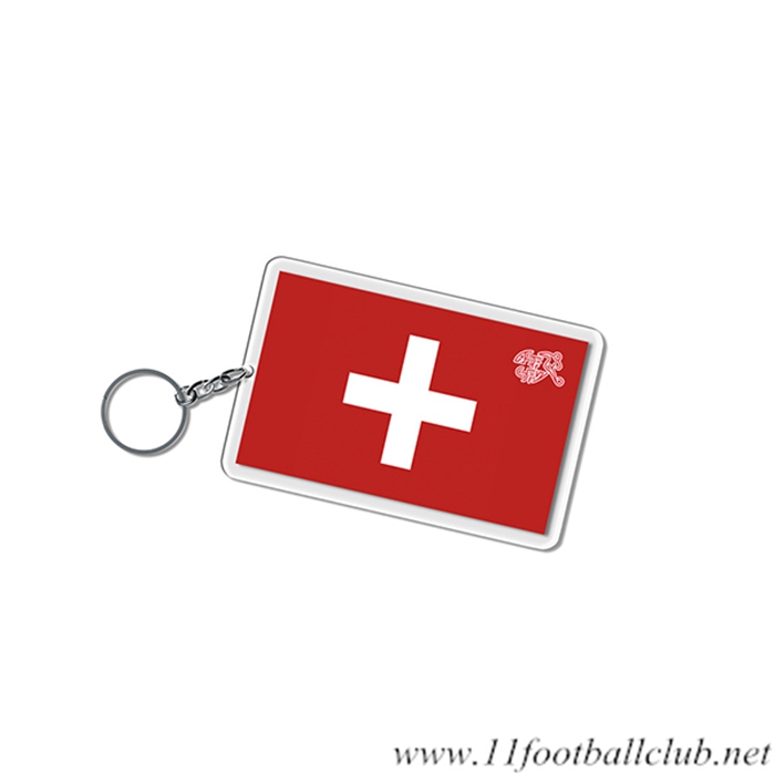 Nouveau Porte-clés Carré Coupe Du Monde 2022 Suisse Rouge/Blanc