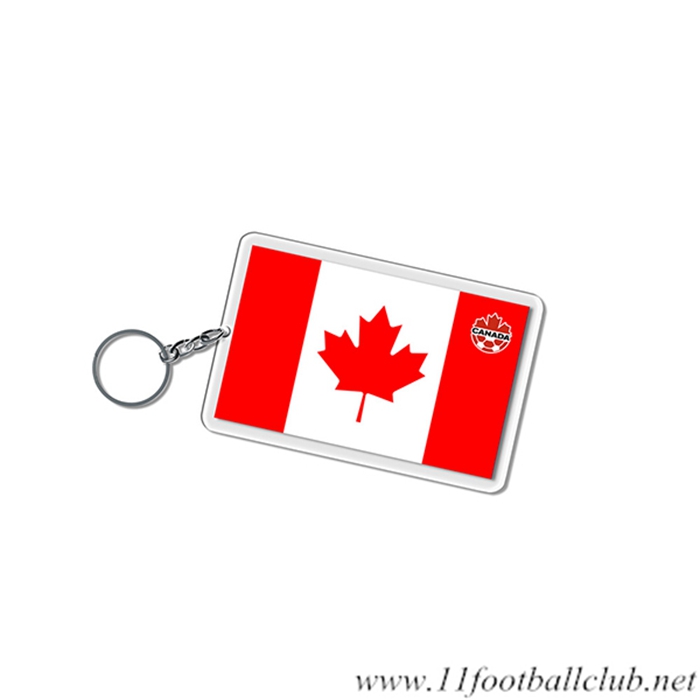 Nouveau Porte-clés Carré Coupe Du Monde 2022 Canada Blanc/Rouge
