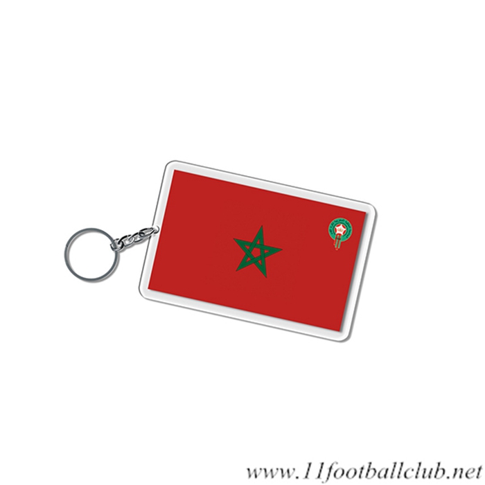 Nouveau Porte-clés Carré Coupe Du Monde 2022 Maroc Rouge