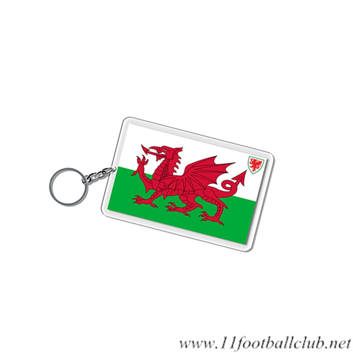 Nouveau Porte-clés Carré Coupe Du Monde 2022 Pays de Galles Vert/Blanc/Rouge