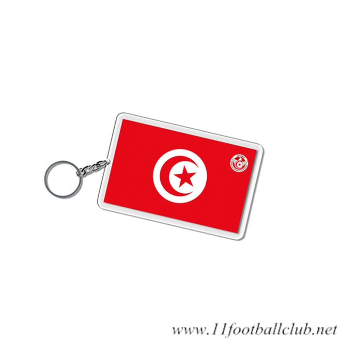 Nouveau Porte-clés Carré Coupe Du Monde 2022 Tunisie Rouge/Blanc