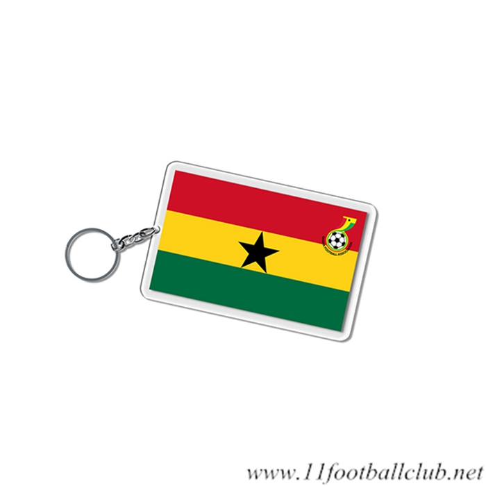 Nouveau Porte-clés Carré Coupe Du Monde 2022 Ghana Rouge/Jaune/Vert
