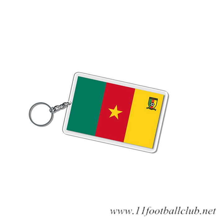 Nouveau Porte-clés Carré Coupe Du Monde 2022 Cameroun Vert/Rouge/Jaune