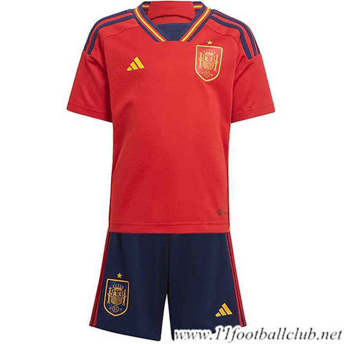Maillot de Foot Espagne Enfant Domicile Coupe Du Monde 2022