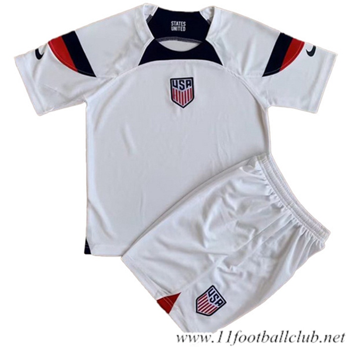 Maillot de Foot États-Unis Enfant Domicile Coupe Du Monde 2022