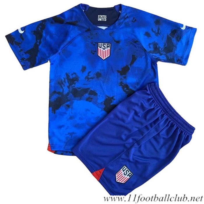 Maillot de Foot États-Unis Enfant Exterieur Coupe Du Monde 2022