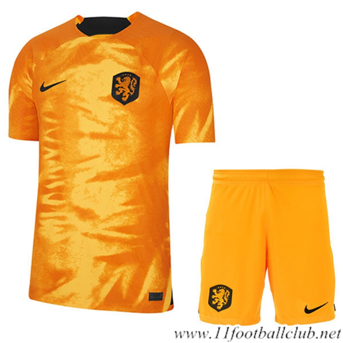 Maillot de Foot Pays-Bas Enfant Domicile Coupe Du Monde 2022
