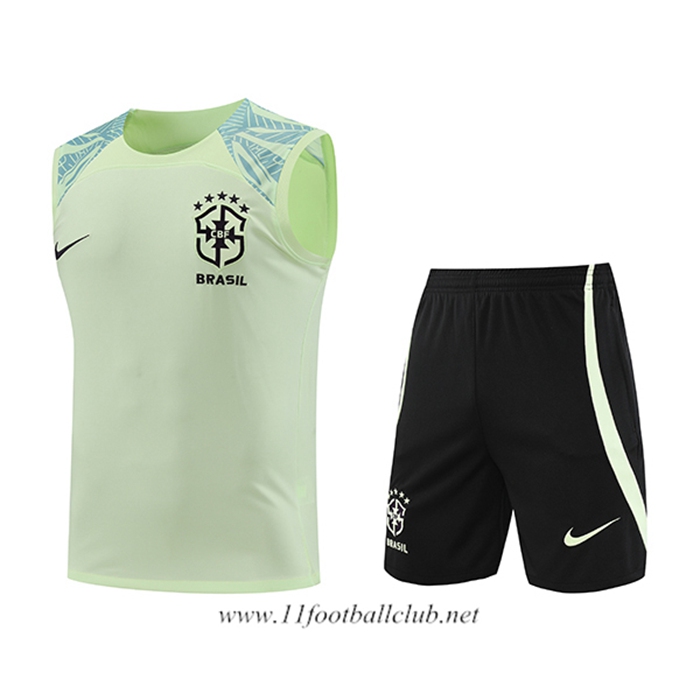 Ensemble Training Debardeur + Shorts Bresil Vert 2022/2023