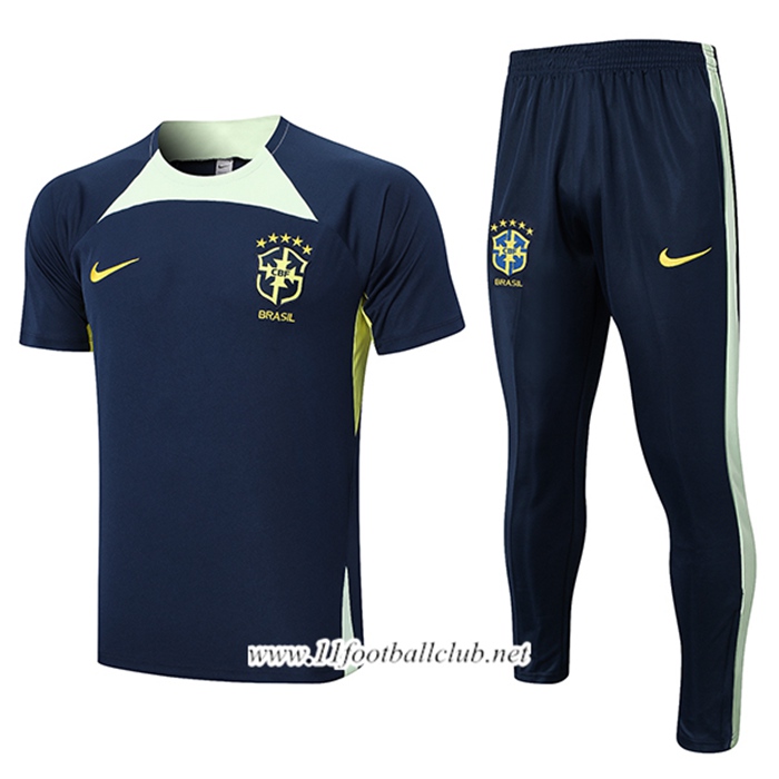 Ensemble Training T-Shirts + Pantalon Bresil Bleu Marine 2022/2023