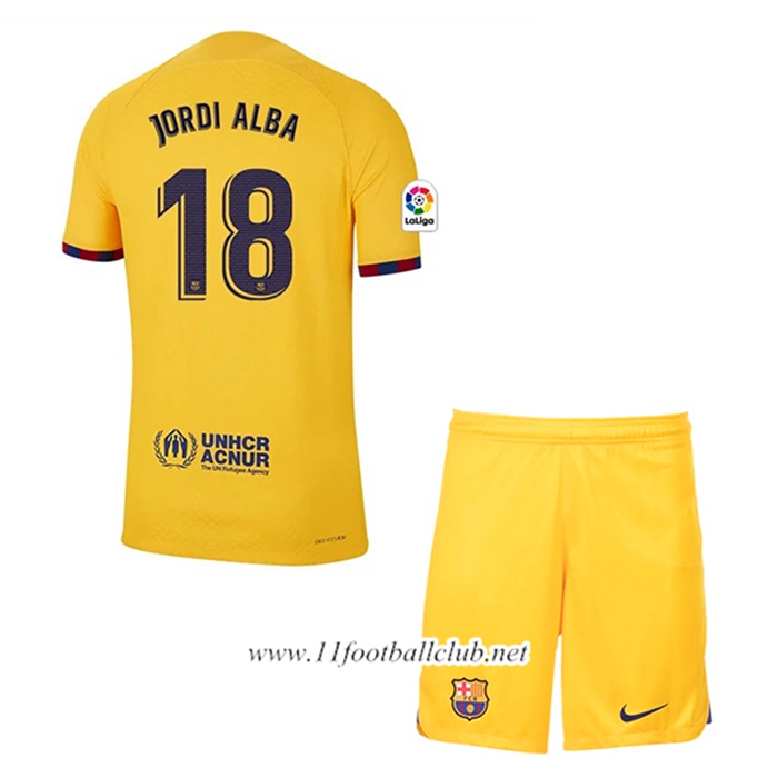 Maillot de Foot Barcelone (JORDI ALBA #18) Enfants Fourth 2022/2023