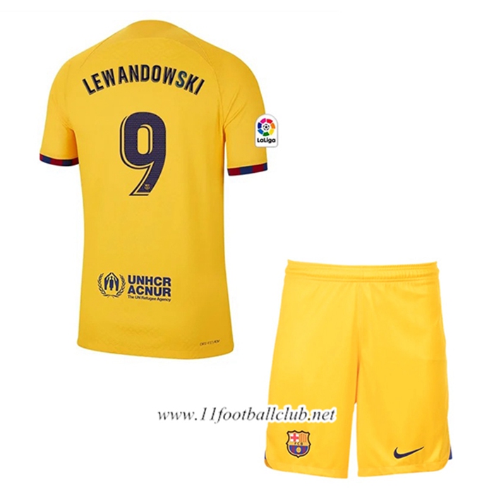Maillot de Foot Barcelone (LEWANDOWSKI #9) Enfants Fourth 2022/2023