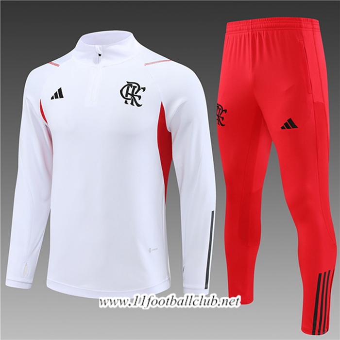 Ensemble Survetement de Foot Flamenco Enfant Blanc 2023/2024