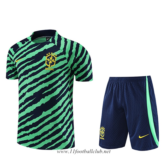 Ensemble Training T-Shirts + Shorts Bresil Vert 2023/2024