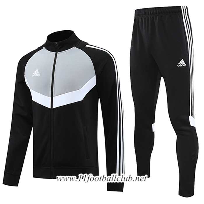 Ensemble Survetement de Foot - Veste Adidas Noir/Gris 2023/2024