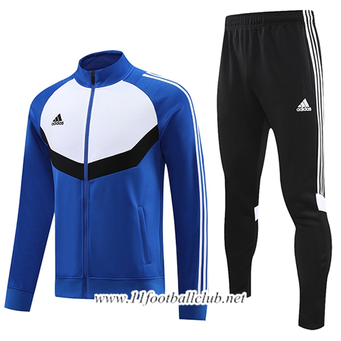 Ensemble Survetement de Foot - Veste Adidas Bleu/Blanc 2023/2024