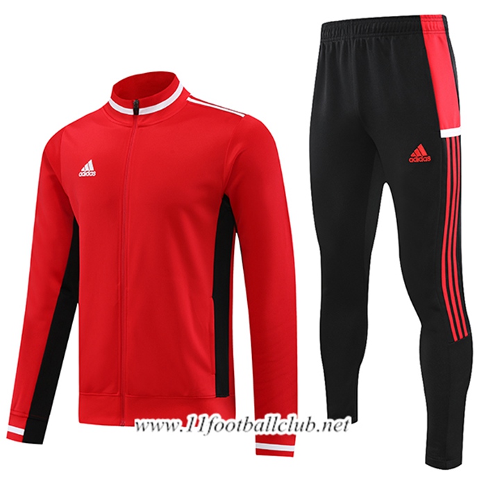 Ensemble Survetement de Foot - Veste Adidas Rouge 2023/2024 -02