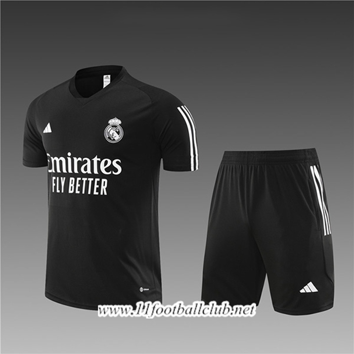Ensemble Training T-Shirts + Shorts Real Madrid Enfant Noir 2023/2024