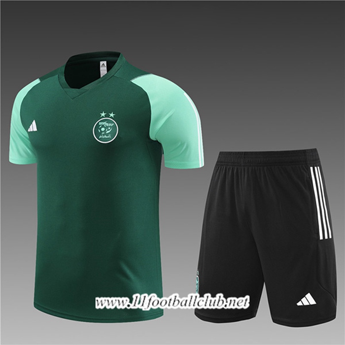 Ensemble Training T-Shirts + Shorts Algérie Enfant Vert 2023/2024