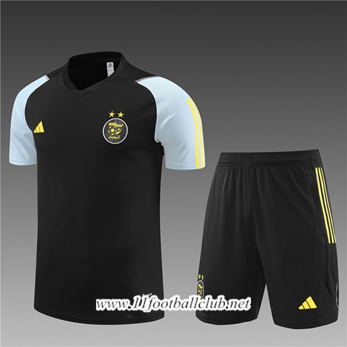 Ensemble Training T-Shirts + Shorts Algérie Enfant Noir 2023/2024