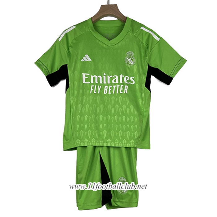 Maillot de Foot Real Madrid Enfant Gardien de But Vert 2023/2024