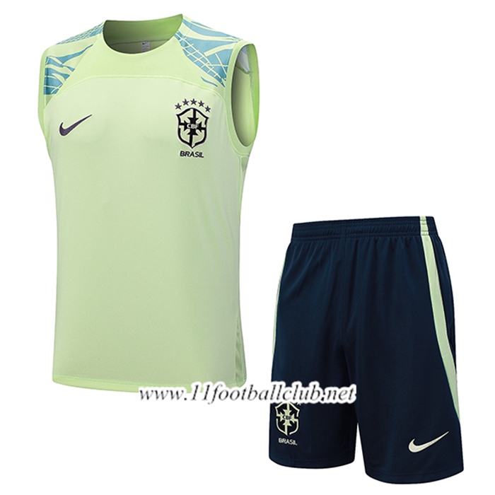 Ensemble Training Debardeur + Shorts Bresil Vert 2023/2024