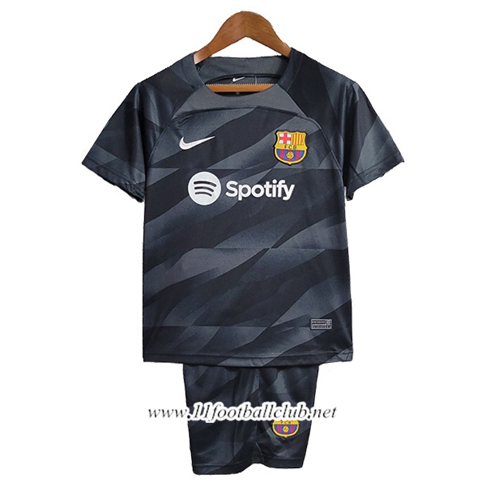 Maillot de Foot FC Barcelone Enfant Gardien de But Noir 2023/2024