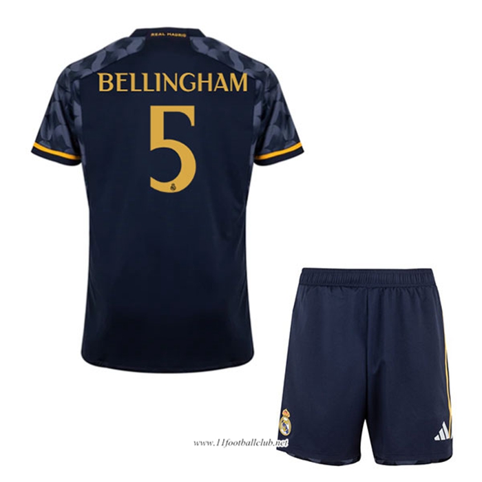 Maillot de Foot Real Madrid (BELLINGHAM #5) Enfants 2023/2024 Exterieur