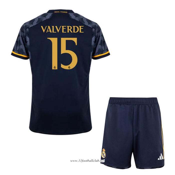 Maillot de Foot Real Madrid (VALVERDE #15) Enfants 2023/2024 Exterieur