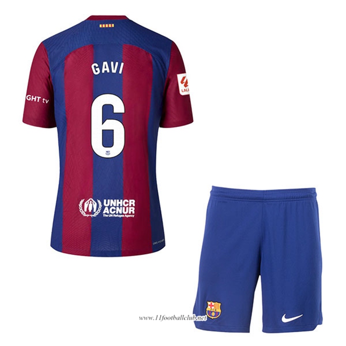 Maillot de Foot Barcelona (GAVI #6) Enfants 2023/2024 Domicile