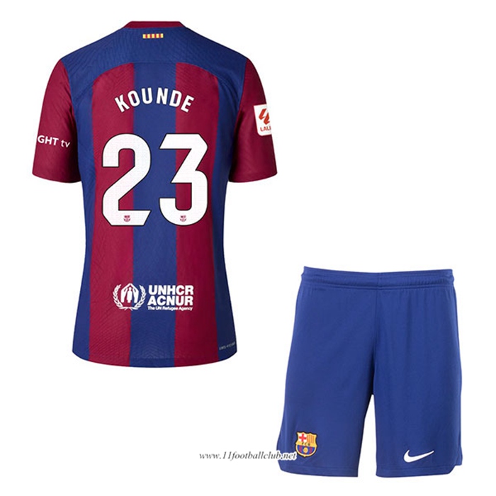 Maillot de Foot Barcelona (KOUNDE #23) Enfants 2023/2024 Domicile