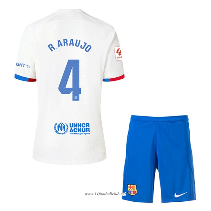 Maillot de Foot Barcelona (R. ARAUJO #4) Enfants 2023/2024 Exterieur