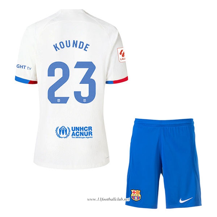 Maillot de Foot Barcelona (KOUNDE #23) Enfants 2023/2024 Exterieur